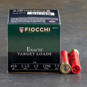 25rds - 410 Gauge Fiocchi 2 1/2" 1/2oz. #7 1/2 Shot Ammo