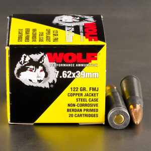 1000rds – 7.62x39 Wolf Copper Jacket 122gr. FMJ Ammo