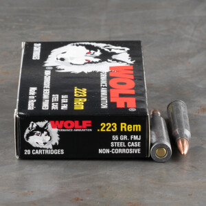 20rds – 223 Rem Wolf 55gr. FMJ Ammo