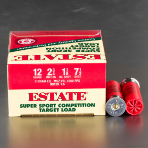 250rds – 12 Gauge Estate Super Sport Competition 2-3/4" 1-1/8oz. #7.5 Shot Ammo