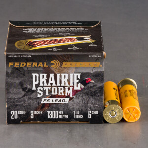 25rds – 12 Gauge Federal Prairie Storm FS Lead 3" 1-1/4oz. #6 Shot Ammo