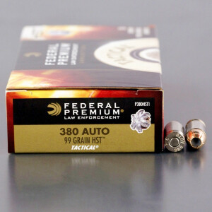1000rds – 380 Auto Federal Tactical 99gr. HST JHP Ammo
