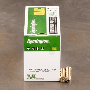 100rds - 38 Special Remington UMC 125gr. +P HP VP Ammo