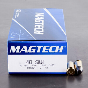 50rds - 40 S&W Magtech 160gr. LSWC Ammo