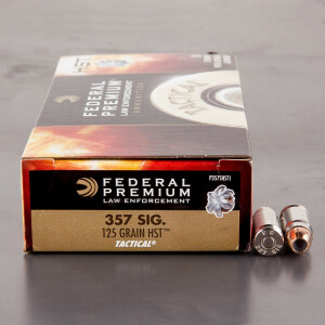 50rds - 357 Sig Federal LE Tactical HST 125gr. Hollow Point Ammo
