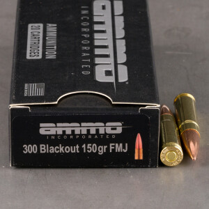 20rds – 300 AAC Blackout Ammo Inc. 150gr. FMJ Ammo
