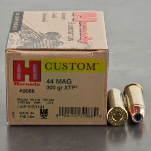 20rds - 44 Mag Hornady 300gr. XTP Hollow Point Ammo