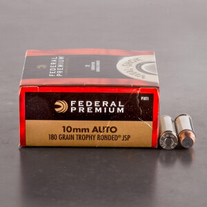 20rds - 10mm Auto Federal Vital-Shok 180gr. Trophy Bonded JSP Ammo