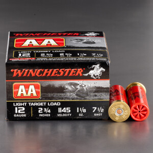 25rds - 12 Gauge Winchester AA Light Target 2 3/4" 1-1/8 Ounce #7 1/2 Shot Ammo