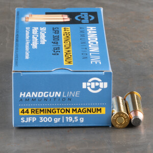 50rds - 44 Mag Prvi Partizan 300gr. Semi Jacketed Flat Point Ammo