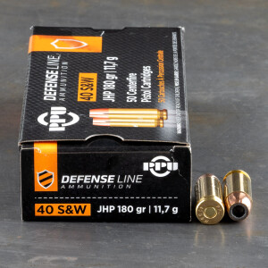 50rds – 40 S&W Prvi Partizan 180gr. JHP Ammo
