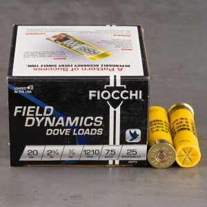 250rds – 20 Gauge Fiocchi 2-3/4" 7/8oz. #7.5 Shot Ammo