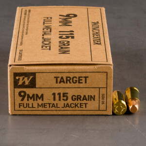 50rds – 9mm Winchester Service Grade 115gr. FMJ FN Ammo