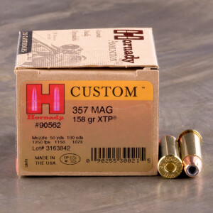 25rds - 357 Mag Hornady 158gr. XTP Hollow Point Ammo
