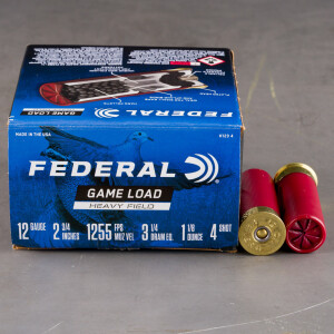 250rds - 12 Gauge Federal Game Shok Heavy Field 2 3/4" 1 1/8oz. #4 Shot Ammo