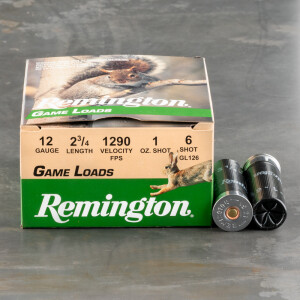 25rds - 12 Gauge Remington Game Load 2 3/4" 1oz. #6 Shot Ammo