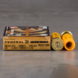 5rds – 20 Gauge Federal Freight Train Copper 2-3/4" 275gr Sabot Slug Ammo