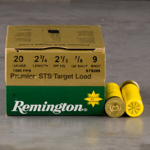 25rds – 20 Gauge Remington Premier STS 2-3/4" 7/8oz. #9 Shot Ammo