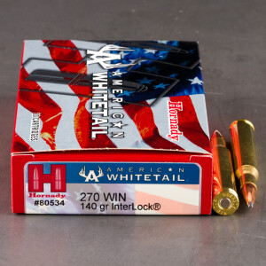 200rds – 270 Win Hornady American Whitetail 140gr. InterLock Ammo