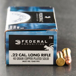 500rds - 22LR Federal Game Shok 40gr. HV Copper Plated Solid Point Ammo