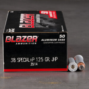 50rds – 38 Special +P Blazer 125gr. JHP Ammo