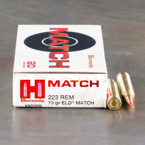 20rds – 223 Rem Hornady 73gr. ELD Match Ammo