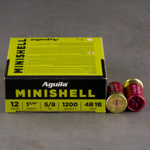25rds – 12 Gauge Aguila Minishell 1-3/4" 5/8oz. #1 & #4 Buckshot Ammo