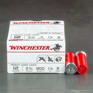 100rds – 12 Gauge Winchester Heavy Game & Target 2-3/4" 1-1/8 oz. #8 Shot Ammo