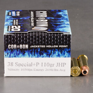 20rds – 38 Special +P Corbon 110gr. JHP Ammo