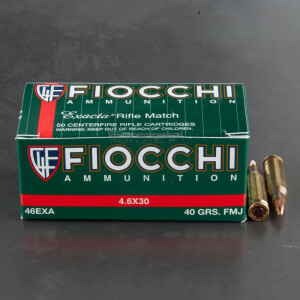 50rds - 4.6x30mm HK Fiocchi 40gr. FMJ Ammo
