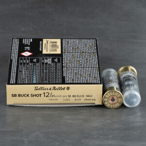 250rds - 12 Gauge Sellier & Bellot 2 3/4" 12 Pellet 00 Buckshot