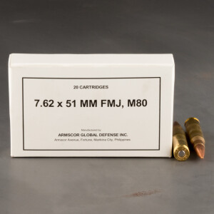500rds – 7.62x51 Armscor 147gr. FMJ M80 Ammo