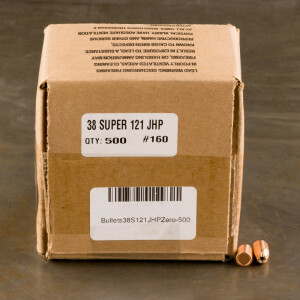 500pcs - 38 Super .356" Dia Zero 121gr. JHP Bullets