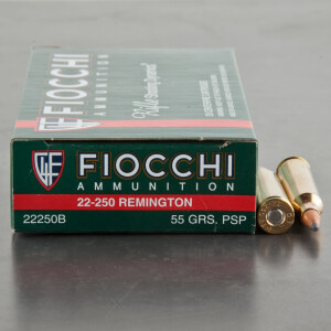 20rds – 22-250 Rem Fiocchi 55gr. PSP Ammo