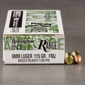 50rds – 9mm Remington Range 115gr. FMJ Ammo