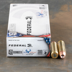 20rds – 450 Bushmaster Federal Non-Typical 300gr. JHP Ammo