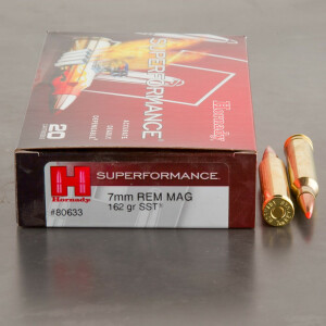 20rds – 7mm Rem Mag Hornady Superformance 162gr. SST Ammo
