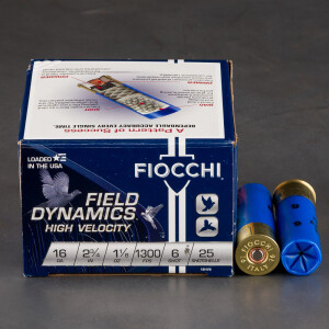 250rds – 16 Gauge Fiocchi 2-3/4" 1-1/8oz. #6 Shot Ammo