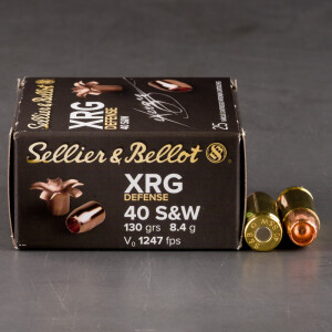 25rds – 40 S&W Sellier & Bellot XRG Defense 130gr. SCHP Ammo