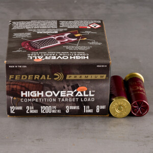 25rds – 12 Gauge Federal High Over All 2-3/4" 1-1/8oz. #8 Shot Ammo