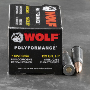1000rds - 7.62x39 WPA Polyformance 123gr. JHP Ammo