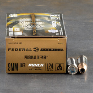 20rds – 9mm Federal Punch 124gr. JHP Ammo