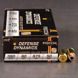 50rds - 380 Auto Fiocchi 90gr. Hollow Point Ammo