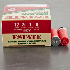 25rds - 12 Gauge Estate Super Sport Competition Target 2-3/4" 1 oz. #8 Shot Ammo