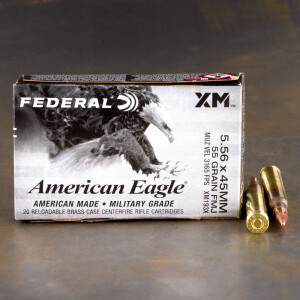 500rds – 5.56x45 Federal American Eagle 55gr. FMJBT XM193 Ammo