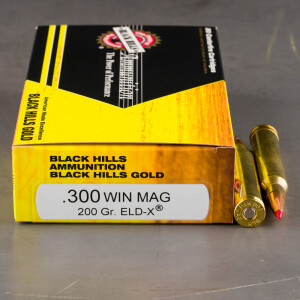20rds – 300 Win Mag Black Hills Gold 200gr. ELD-X Ammo