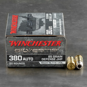 20rds – 380 ACP Winchester Silvertip 85gr. JHP Ammo