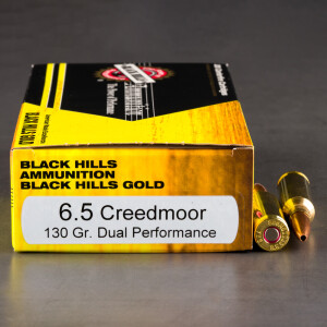 20rds – 6.5 Creedmoor Black Hills Gold 130gr. Dual Performance Ammo