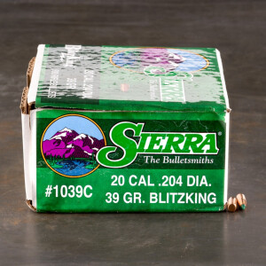 500pcs - 20 Cal .204" Dia Sierra BlitzKing 39gr. PT Bullets