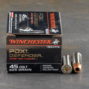 20rds – 45 Colt Winchester Defender 225gr. PDX1 Bonded JHP Ammo